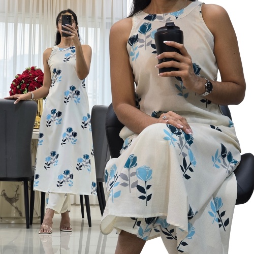 BLUE FLORAL CO-ORD SUIT