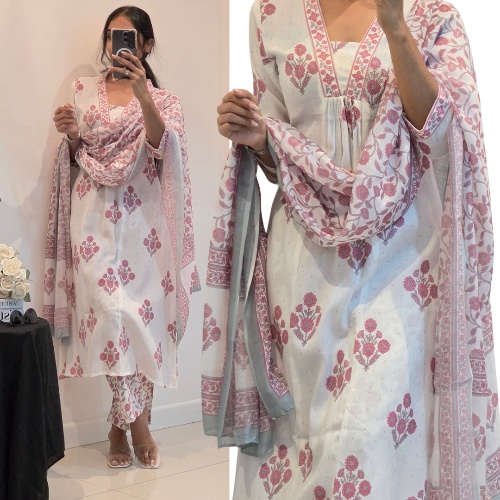 PINK & WHITE  FLORAL SUIT